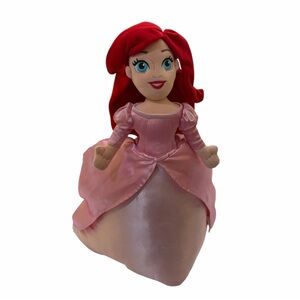Disney Parks Ariel Snuggle Friends Doll Pillow Plush Satin Pink Wear
